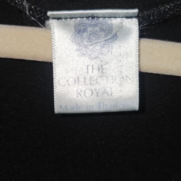 The Collection Royal Black Stretchy Jewel Tone Tie Die Short Sleeve Maxi  Large - Picture 5 of 11